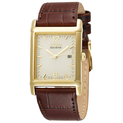Citizen Eco-Drive Gold-Tone Leather Watch