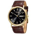 Citizen Eco-Drive Gold-Tone Leather Watch